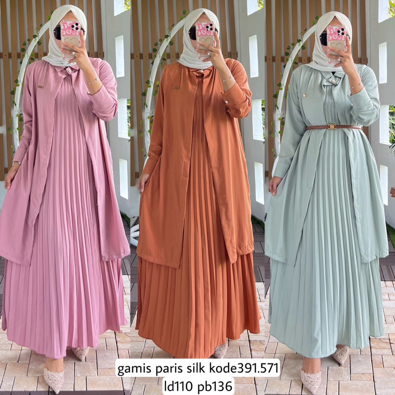 GAMIS PARIS SILK PLISKET POLOS PREMIUM