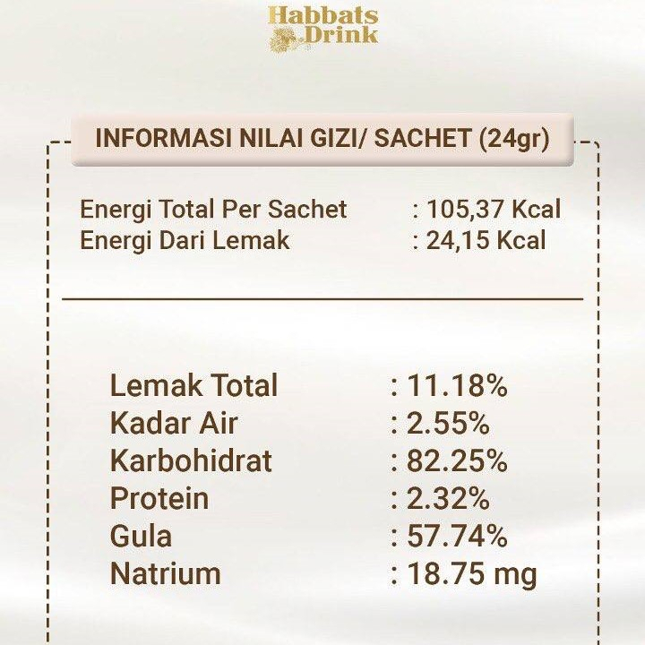 Habbats Drink Minuman Kopi Sehat Bubuk Serbuk Habbatussauda Gula Aren Sachet Saset Non Tanpa Kafein Aman Untuk Maag Asam Lambung Jantung Perut Kembung Kesehatan Tubuh Herbal Imun Booster Penambah Stamina