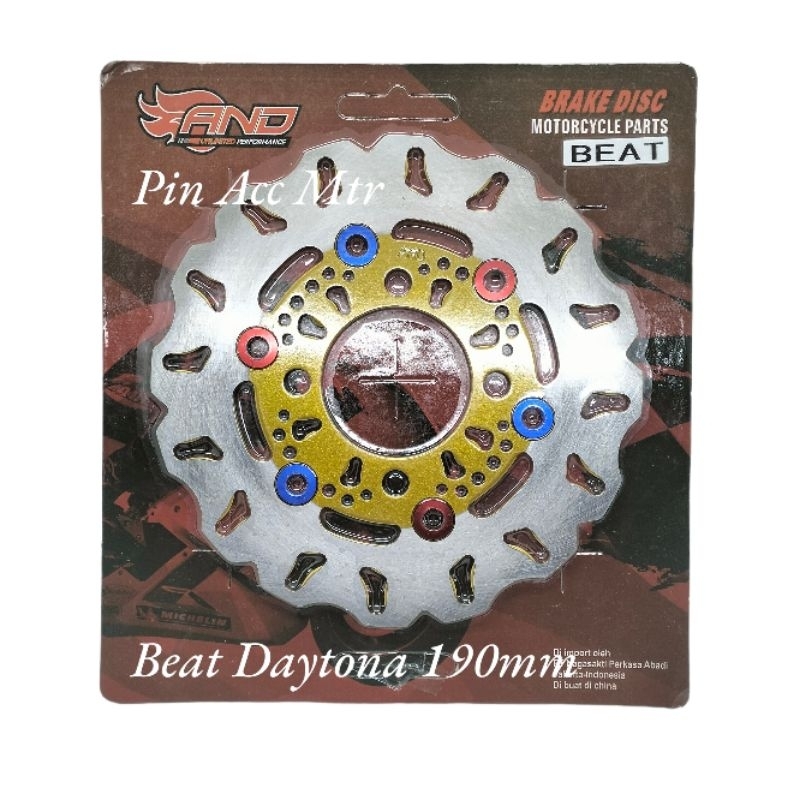 Piringan Disc Cakram Depan Scarlet Racing UK 190mm Standar PNP Motor Beat Pop Esp Carbu Dill All Beat Vario Old Carbu Vario110 Vario125 Vario150 Vario160 Genio Spacy Dill Lobang Baut4 pnp Scarlet Racing Original