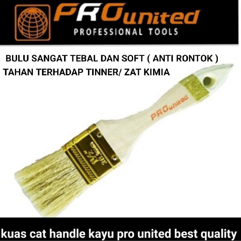 kuas cat handle kayu pro united best quality