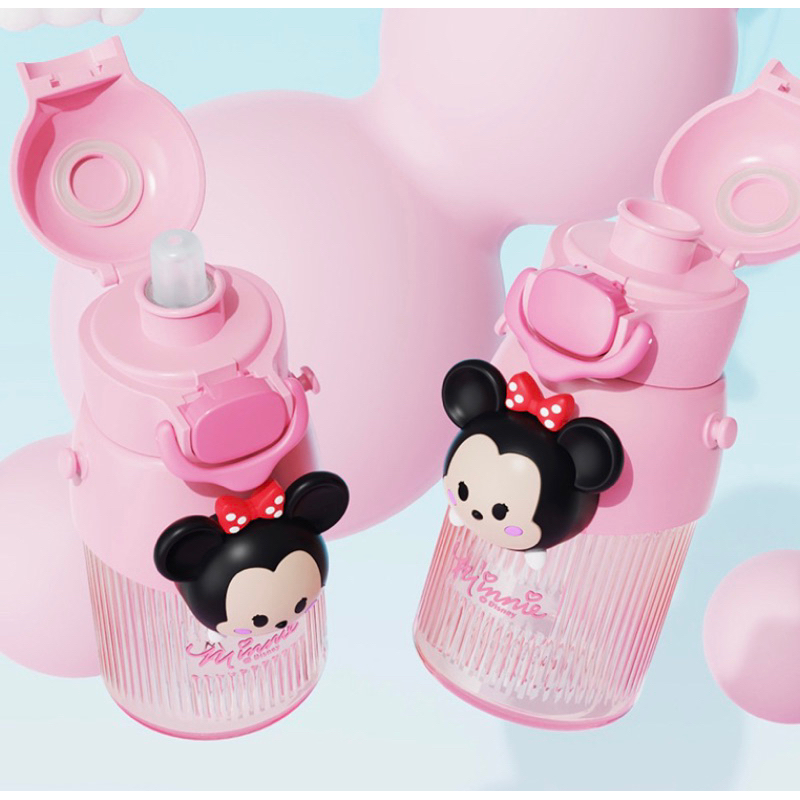 Botol Minum Tritan Mickey Minnie Elsa Teguk dan Sedot dalam satu tutup