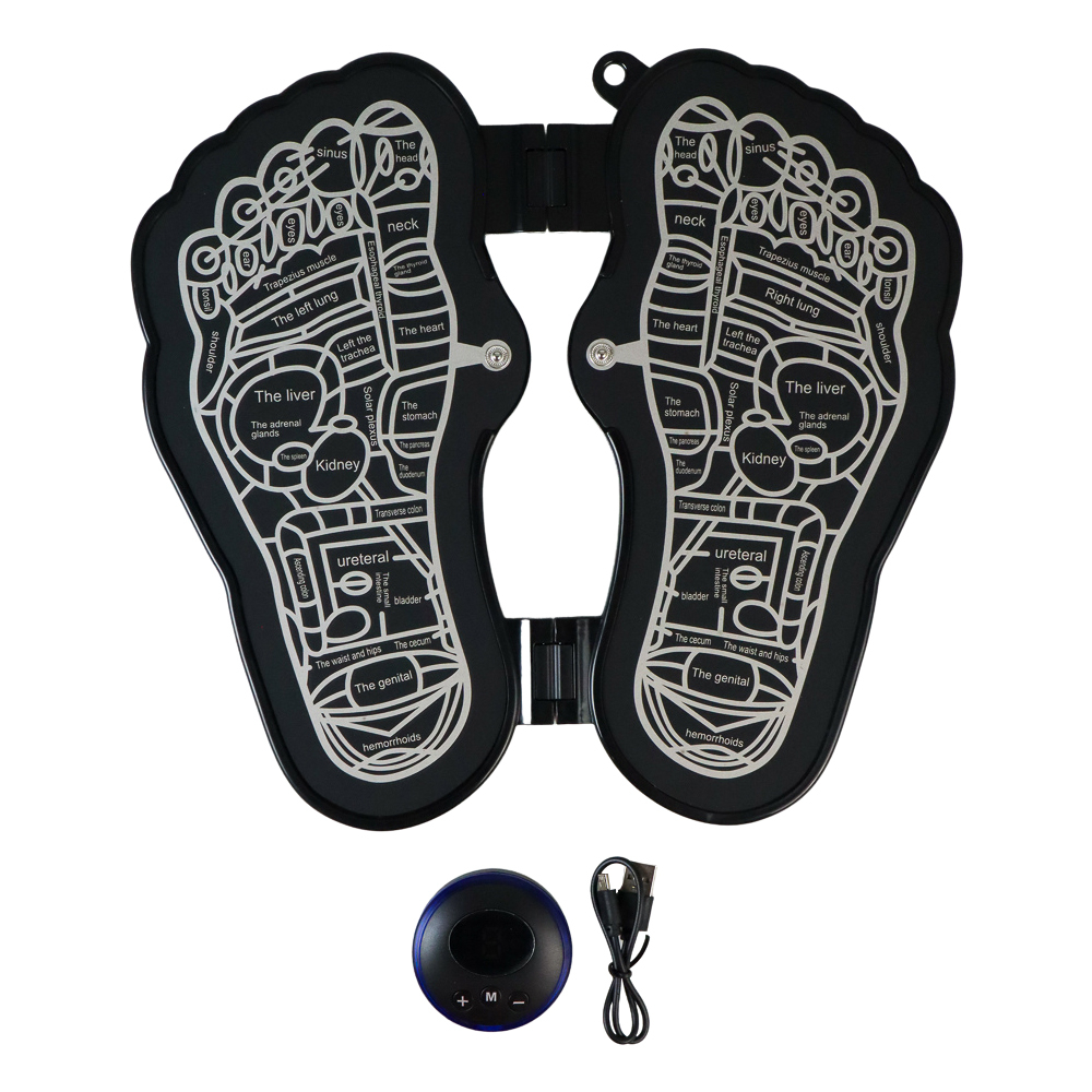 Alat Pijat Kaki Elektrik Foot Massager Mat 9 Speed Rechargeable - EMS6 - Black