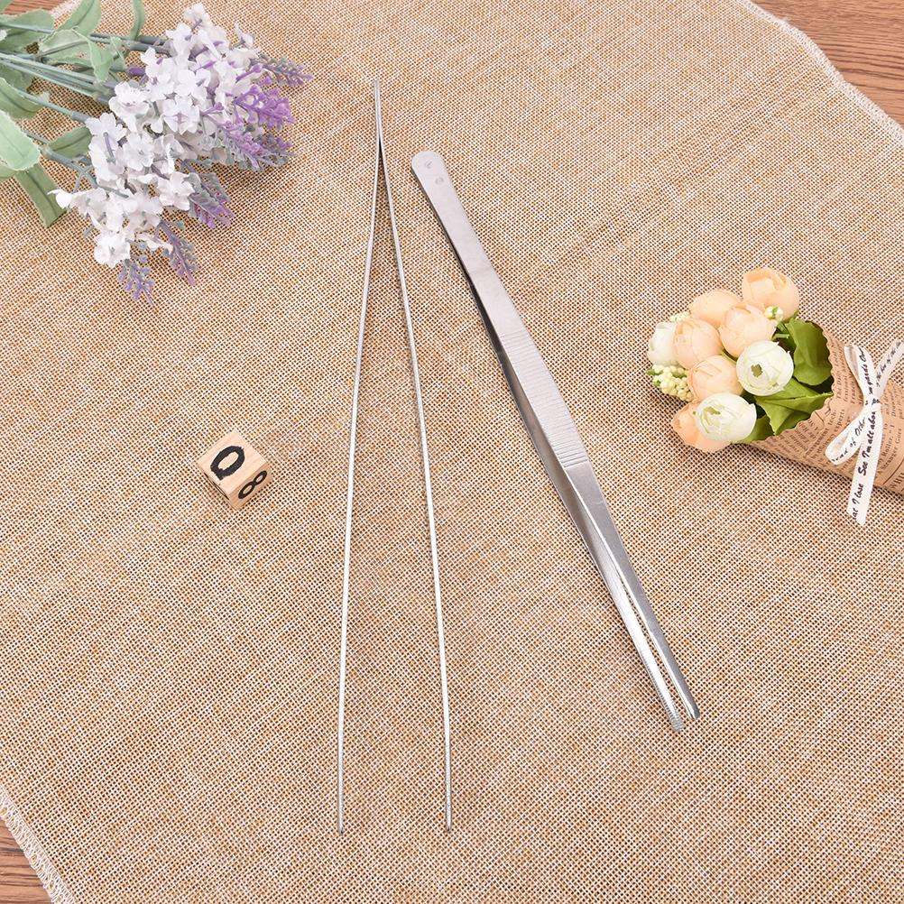 Pinset Lurus Tongs Tweezer Clip 25 cm - TP-56 - Silver