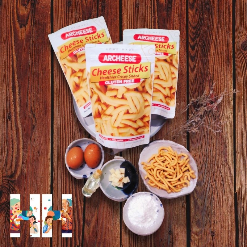 

Archeese Natural Cheese Sticks Gluten Free / Stick Keju Premium Bebas Gluten Made in Bali