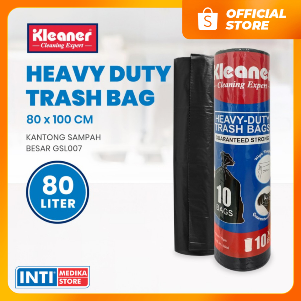 KLEANER - Kantong Sampah Besar HEAVY DUTY 80L Trash Bag Kresek Plastik