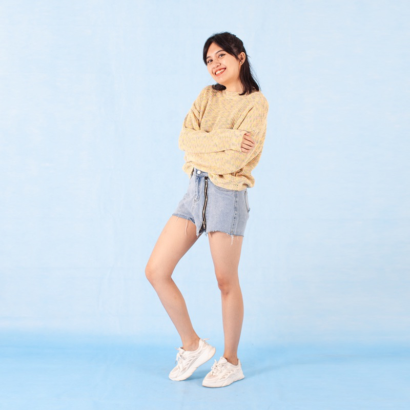 Yesyou Serendipty Candy Yellow Oversized Knitwear