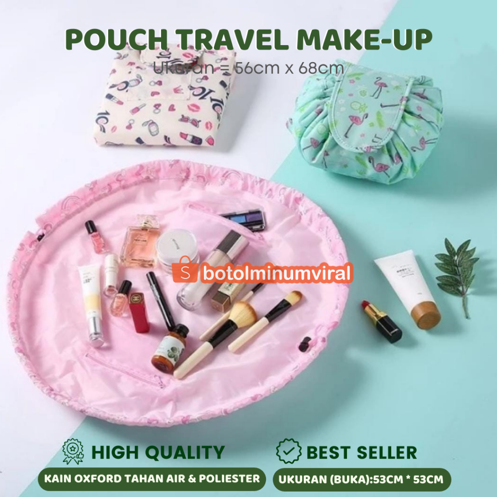 Tas Kosmetik Korea Pouch Travel Organizer Waterproof Serut Muat Banyak