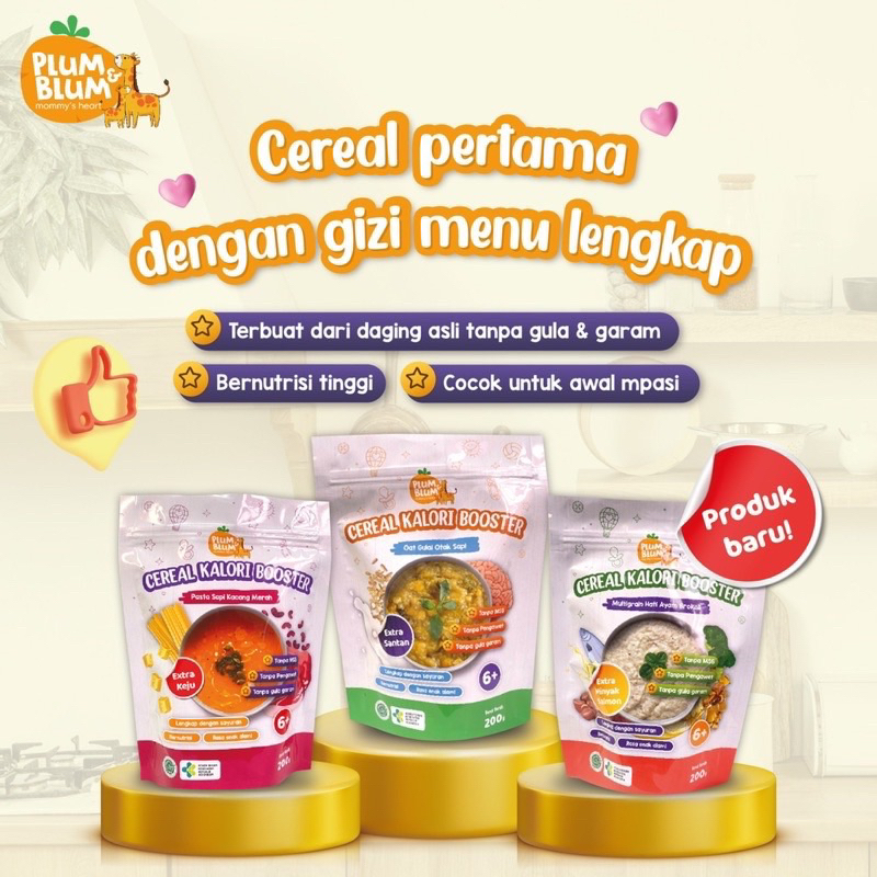 PLUM BLUM CEREAL MPASI BB BOOSTER | PLUM BLUM CEREAL MULTIGRAIN HATI AYAM | PLUMBLUM CEREAL OAT GULAI OTAK | MPASI PASTA SAPI KACANG