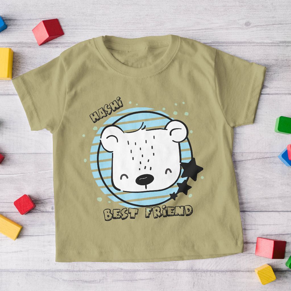 Kaos Anak Hashi Best Friend Bear - Atasan Anak Laki Laki dan Perempuan