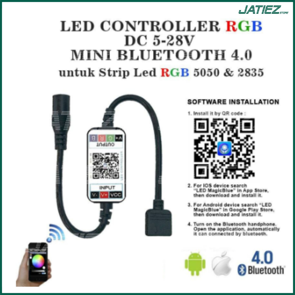 Controller Mini Bluetooth 4.0 DC 12V 5-28V Led Strip RGB 5050 3528 2835 Control App Mobile