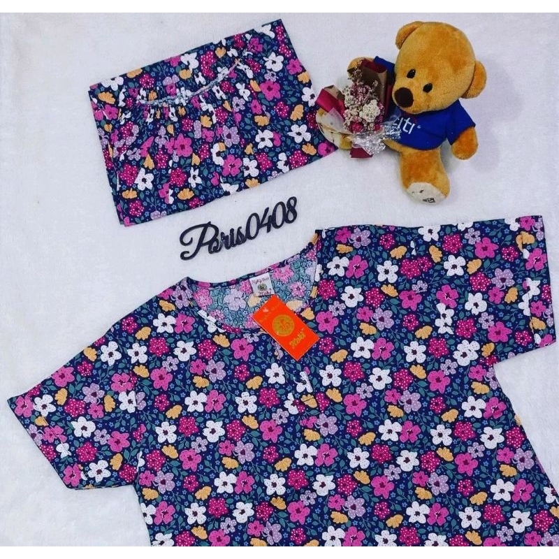 Baju Tidur HOKI Katun wanita celana 3/4 (Barbie Flower)