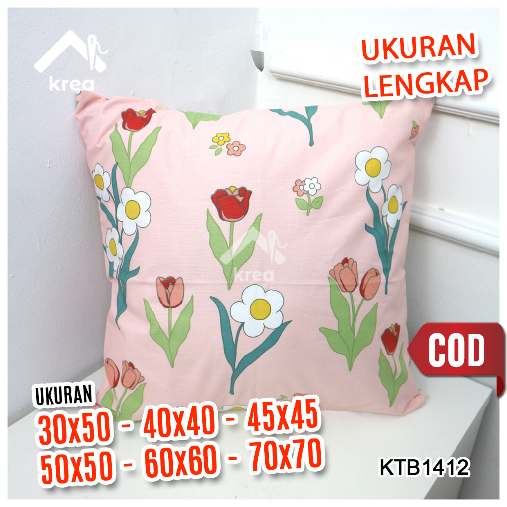 Sarung Bantal Sofa Ukuran 30x50, 40x40, 45x45, 50x50, 60x60, 70x70 - KTB1412