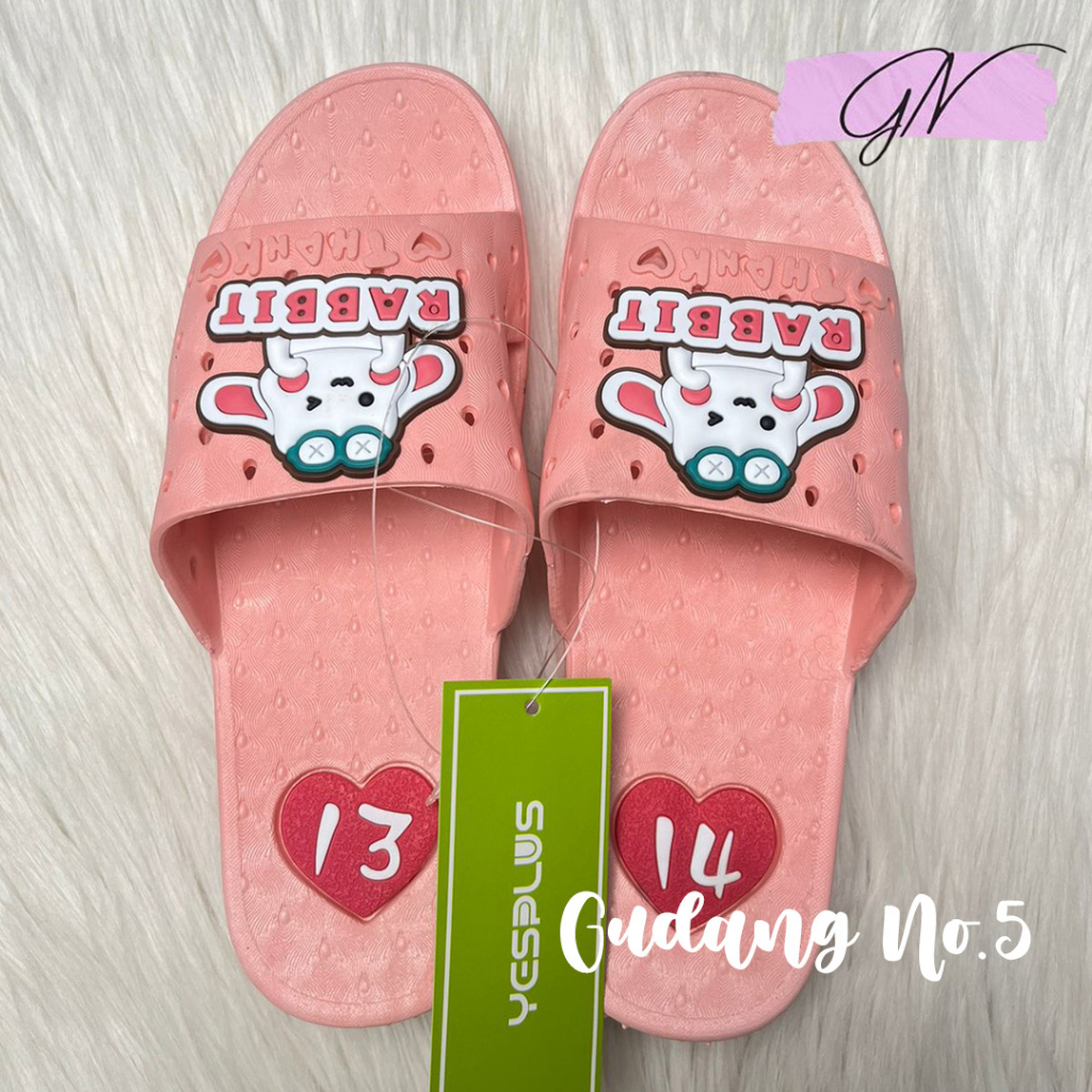 GN-1826 Sandal Selop Jelly Karet Motif Rabbit Import Yesplus Fashion Wanita PCU