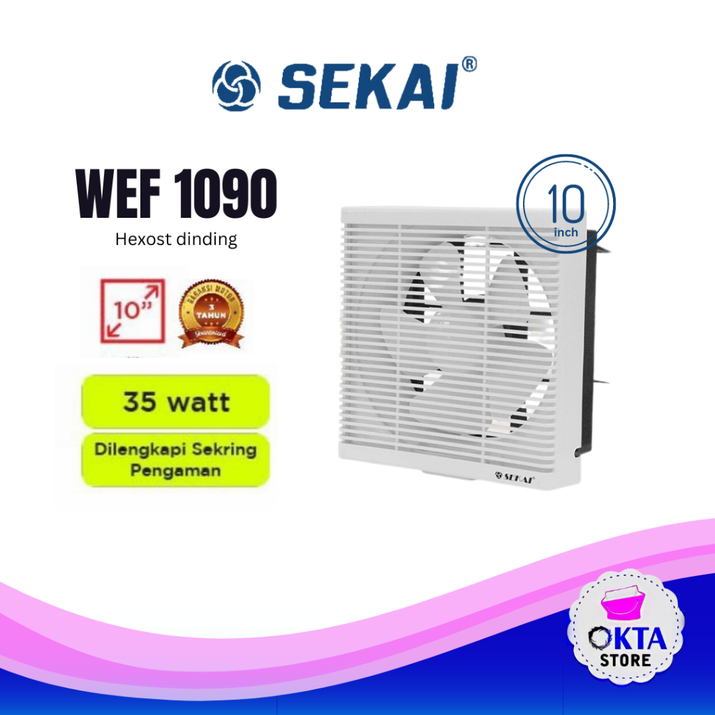 Sekai Kipas Hexos Dinding Exhaust Fan Dinding 10 inch WEF 1090