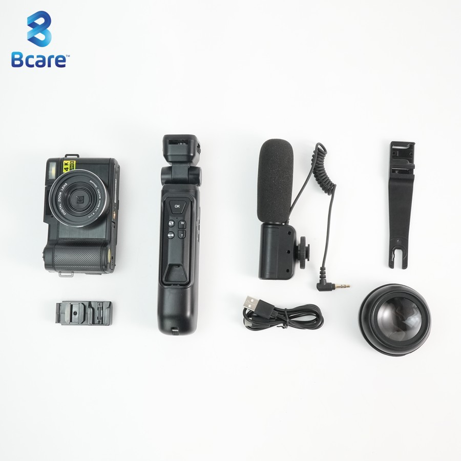 Bcare Vlog Camera 48MP 4K/60FPS Tripod Powerbank With External Mic