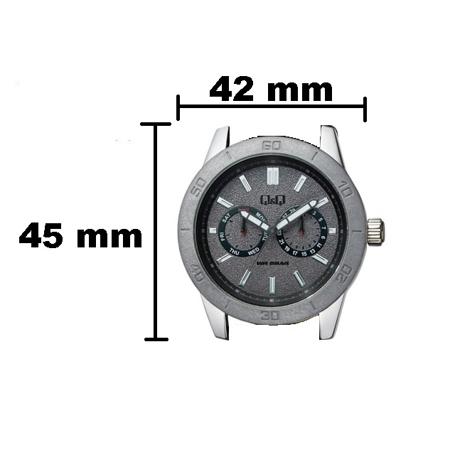 Jam Tangan Pria Sporty Casual Kulit Leather Tanggal Hari Analog Original Q&amp;Q QnQ QQ AA34 AA34J Series