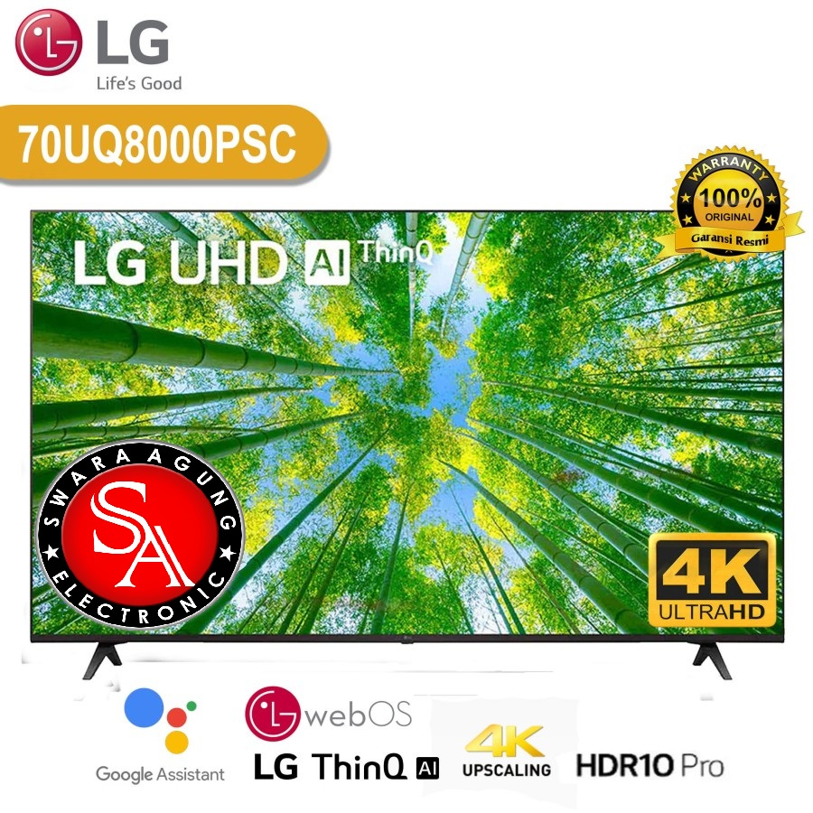 Led UHD Smart TV 70 Inch LG Type: 70UQ8000 (Khusus Medan)
