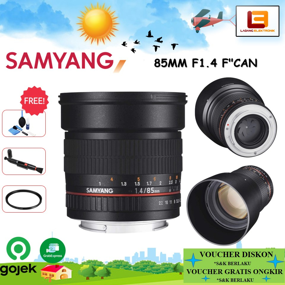 Samyang For Canon 85mm F/1.4 Aspherical IF Lensa Kamera