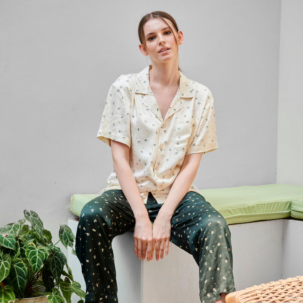 SLEEP PROJECT Unisex Pajama Set PEONY Piyama Rayon Twill