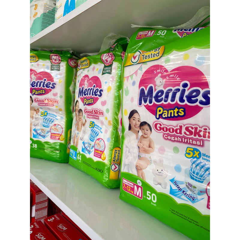 Pempers merries jumbo M50, L44, XL38