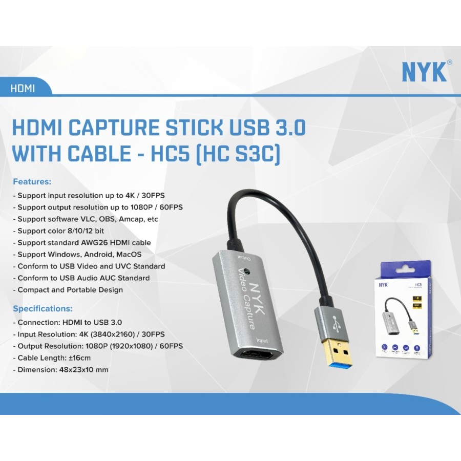 Video Capture Card HDMI to USB 3.0 Full HD 1080P 4K Hdmi Capture Cable