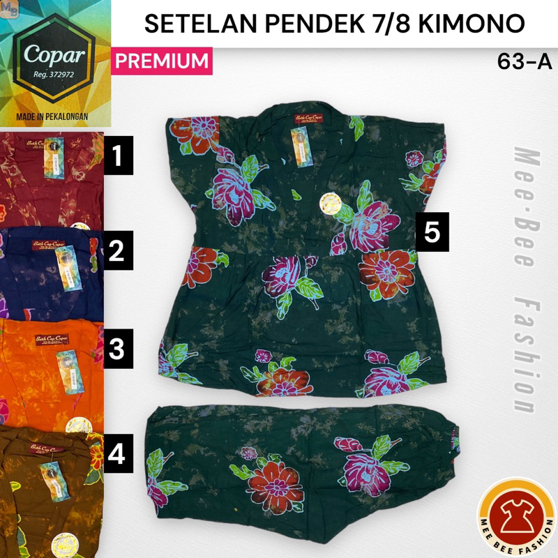 [Batik Cap Copar - Premium] Setelan Pendek 7/8 Kimono