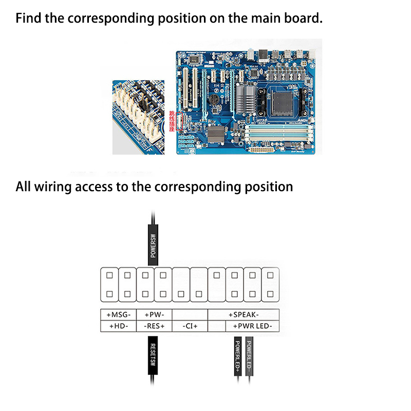 Sakelar Daya Komputer Desktop Dengan Kabel Ekstensi/Desktop Computer Power Switch