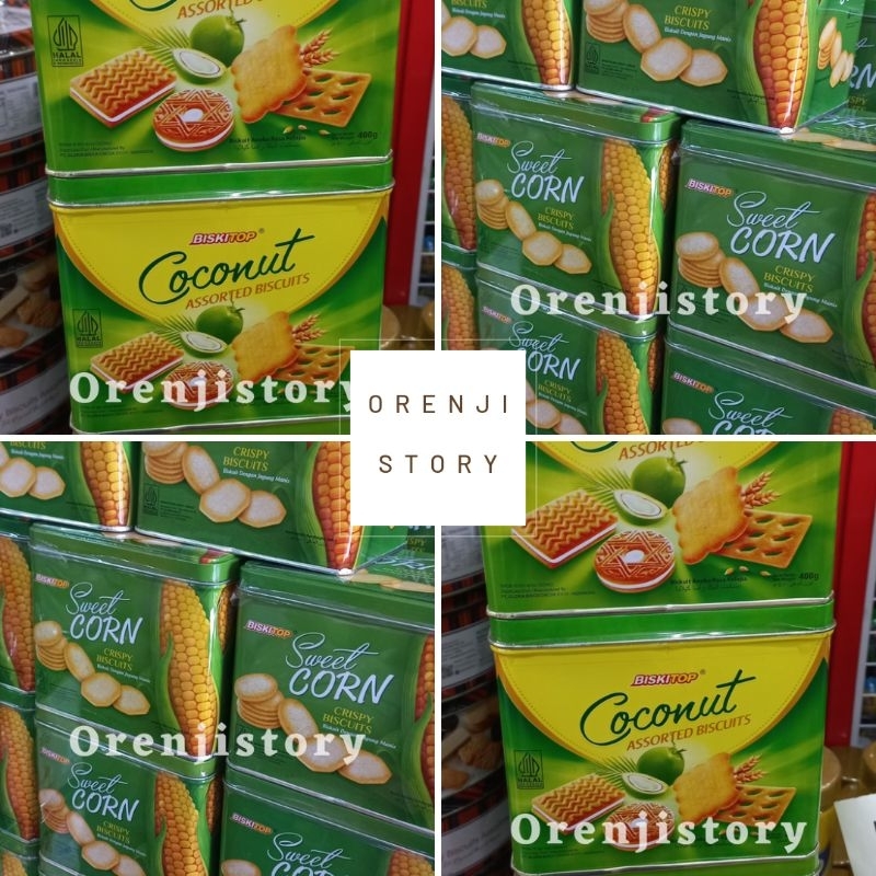 

biskitop biskuit coconut assorted biscuits dan sweet corn 400gr kue lebaran