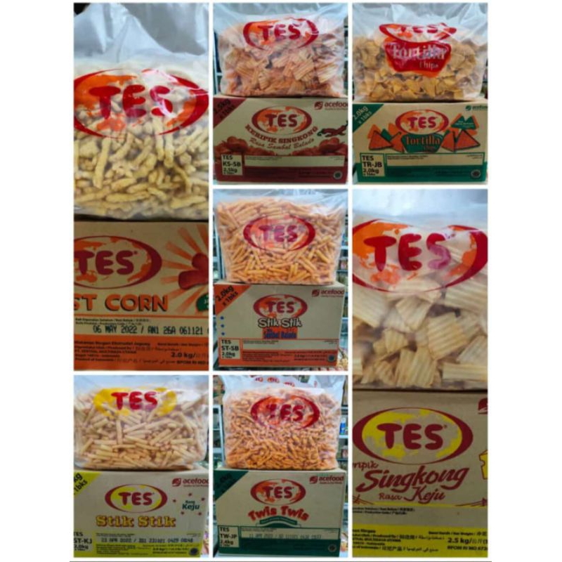 

SNACK TES KEMASAN BALL / 250 GRAM RASA SINGKONG BALADO, KEJU, STIK BALADO, STICK KEJU, TORTILA JP, TORTILLA BALADO