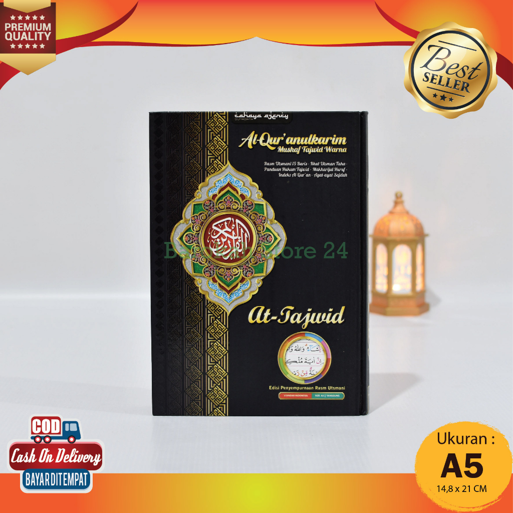 Ukuran A5 (21x15Cm) Alquran Non Terjemah Tajwid Warna Al Quran Sedang Lengkap 30 Juz Tanpa Arti Qura