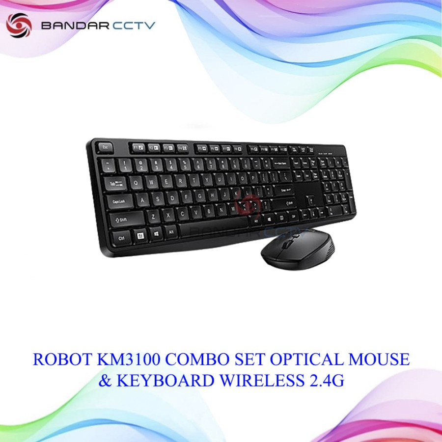 ROBOT KM3100 COMBO SET OPTICAL MOUSE &amp; KEYBOARD WIRELESS 2.4G