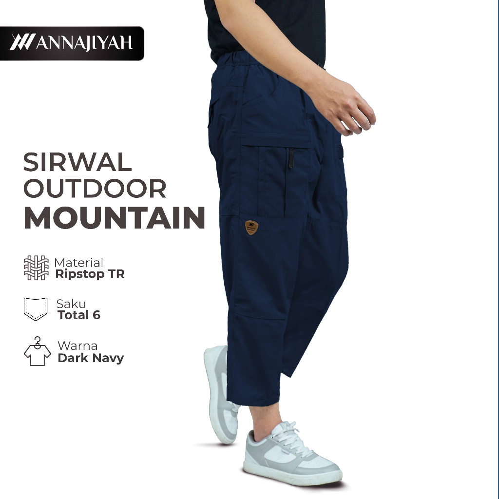 Celana Sirwal Outdoor Mountain Pria Dewasa bahan Ripstop Annajiyah MTL Cingkrang dan Laa Isbal