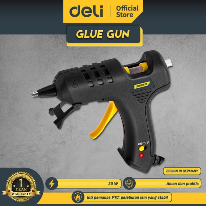 Deli Glue Gun / Lem Tembak 20 W 7mm Pencairan Lem Stabil DL402020