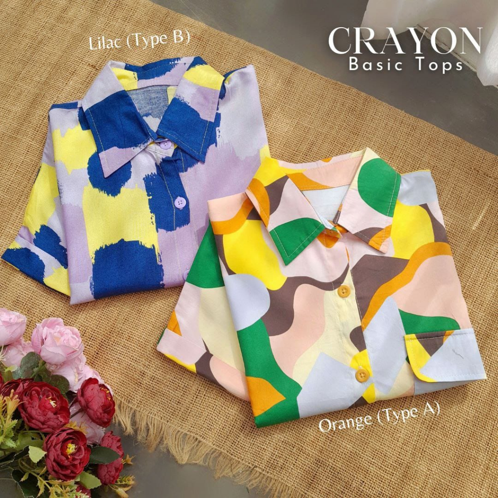 CallieTamami - A 6404 Crayon Tops ( Penempatan Motif Random )