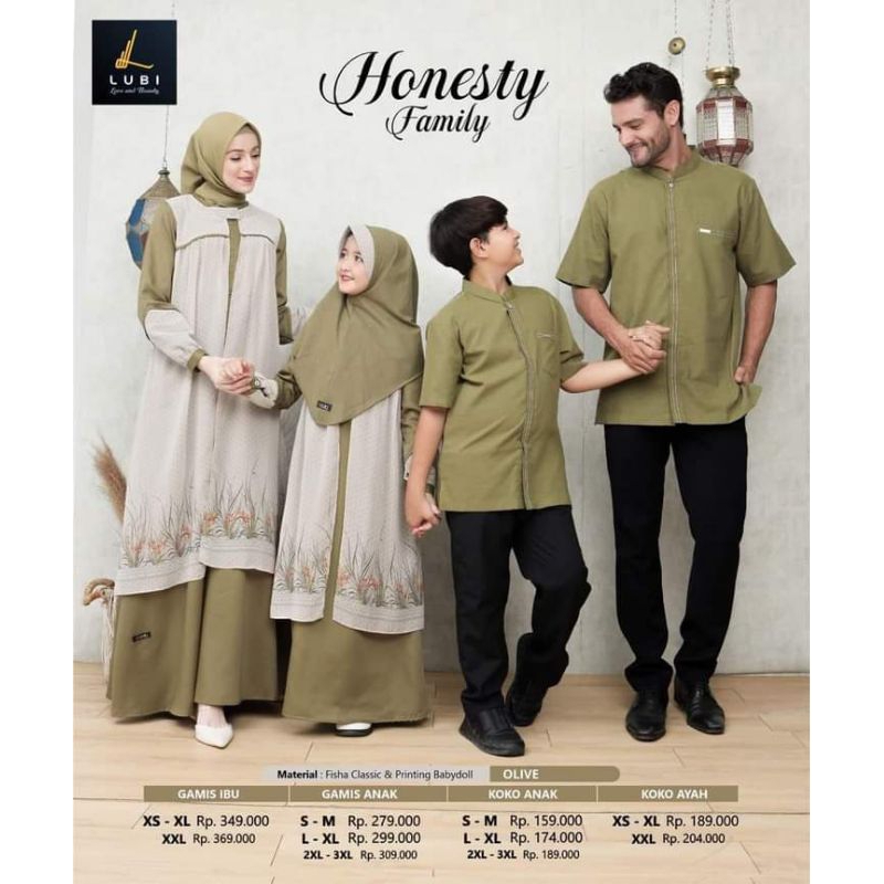 Sarimbit Lubi 2023 / Lubi honesty / sarimbit keluarga / gamis kondangan / Koko pendek
