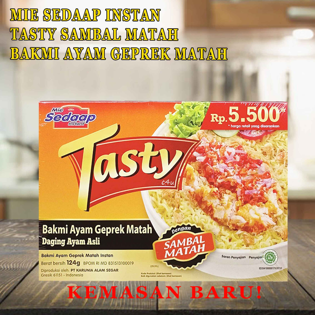 Mie sedaap / Bakmie ayam geprek matah / Atstuy / Kriuk ayam asli