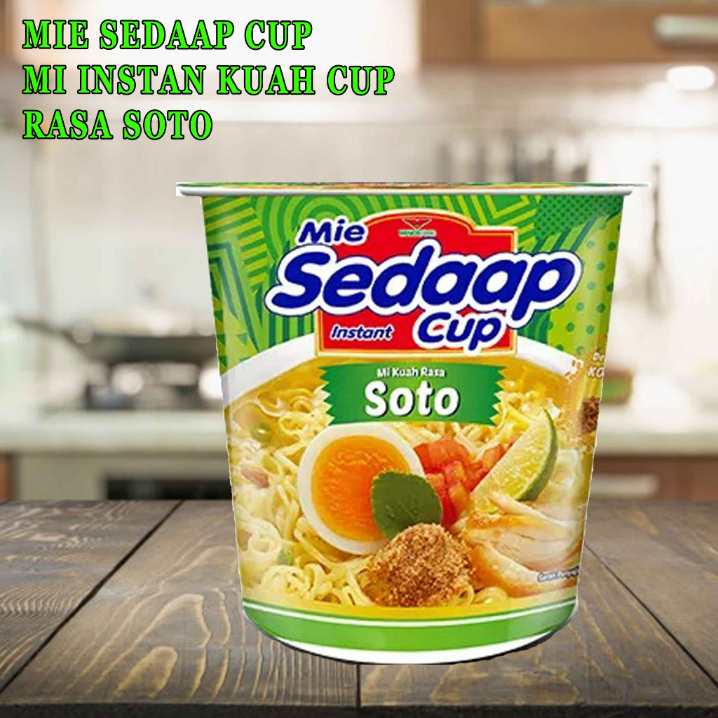 Mie Sedap Cup/ Mie Instan Kuah Cup/ Rasa Soto/ 81g