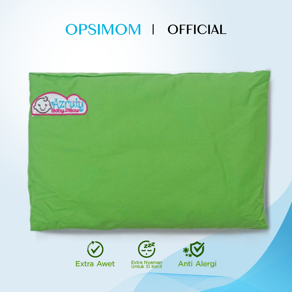 Azruly Baby Pillow + Hoodie Bayi Premium - Bantal Kesehatan Bayi Anti Peyang OPSIMOM | 2 PCS