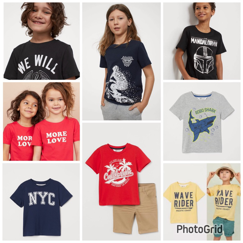 Kaos Anak Laki Laki Perempuan HM Junior 4-10 Tahun