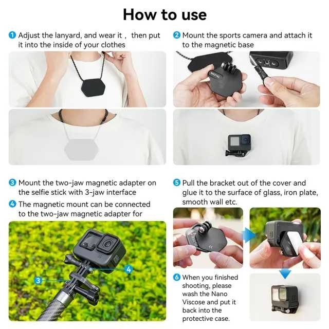 Strap Kalung Magnetic Mount for Smartphone Action Camera Gantungan Tempelan Magnetic Kamera Berkualitas