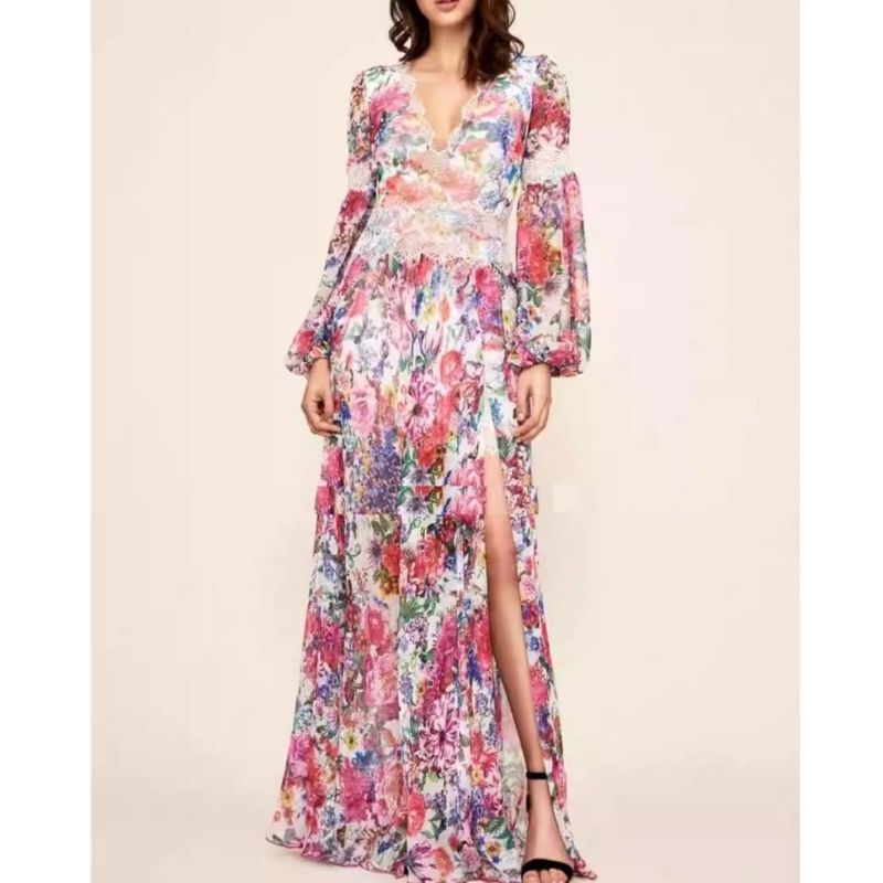 MDLV ~ 97760# Pomponella Slip Maxi Dress