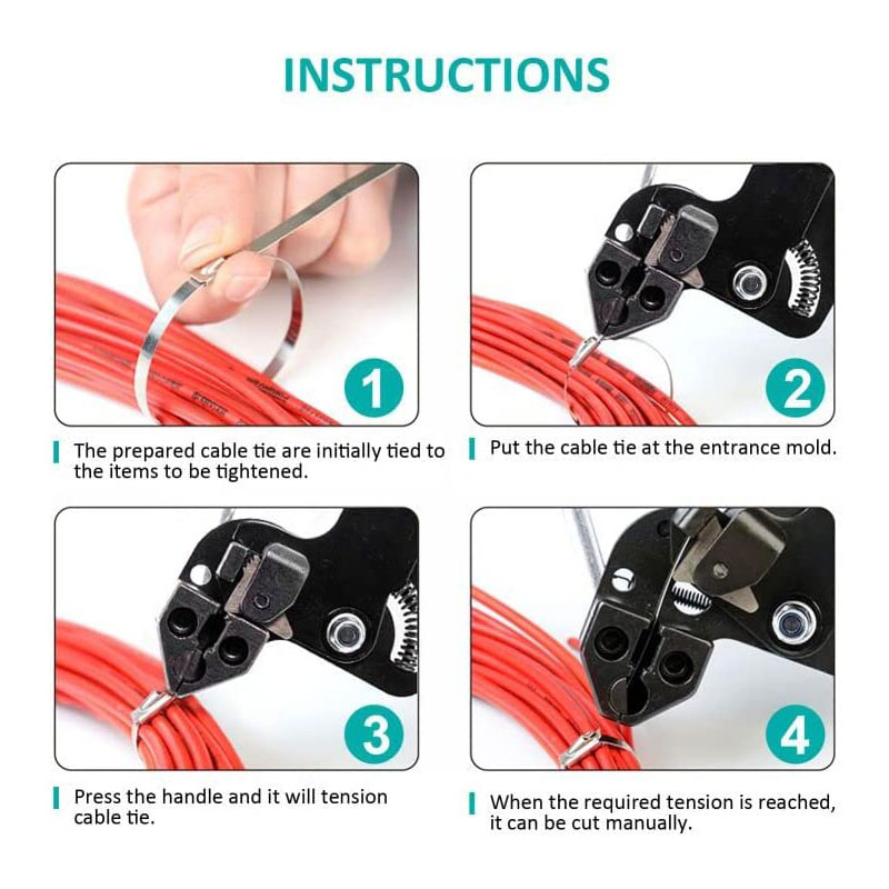 Cable Tie Gun Untuk Ikatan Kabel Stainless Steel/Alat Ketegangan Zip Tie Stainless/Cable Tie Tensioner