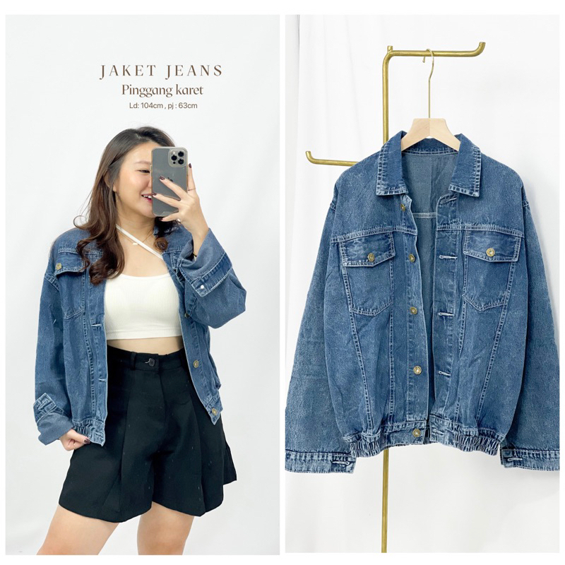 Jaket Jeans Cute Girl Oh Boy #944 Mrgood Pinggang Karet Girl Flower