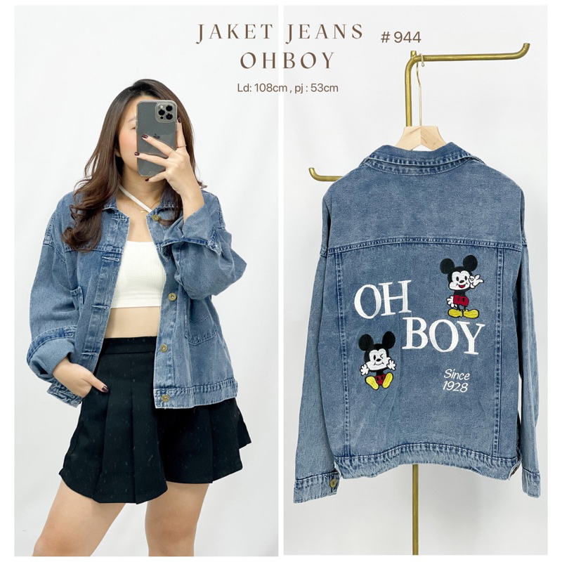 Jaket Jeans Cute Girl Oh Boy #944 Mrgood Pinggang Karet Girl Flower