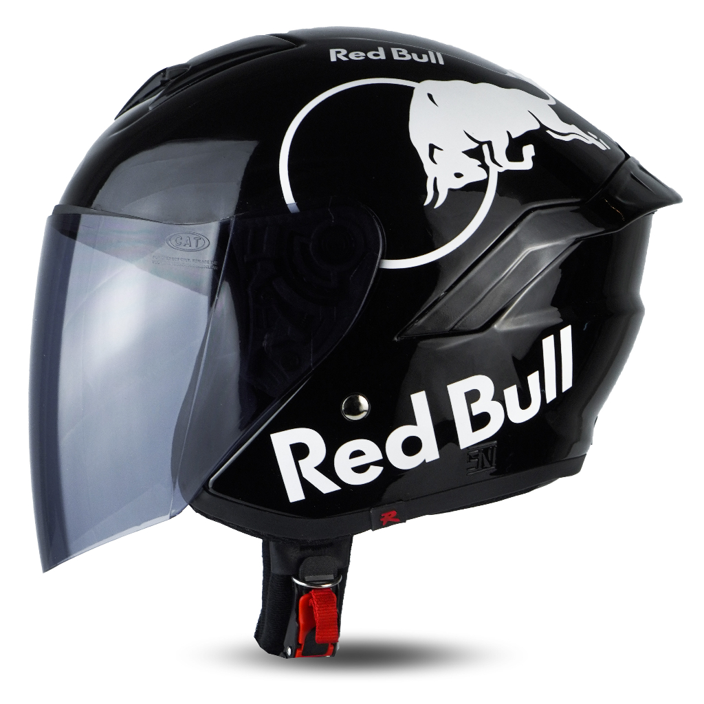 R-SIX Helm Half Face Helem Motor SNI Xpro Red Bull Series