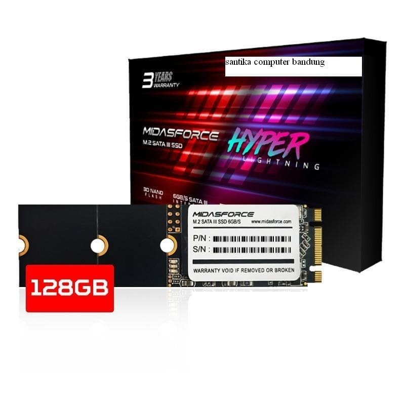 M.2 MIDASFORCE SSD HYPER LIGHTNING 128GB (M2-0128-HG) + BAUT M2
