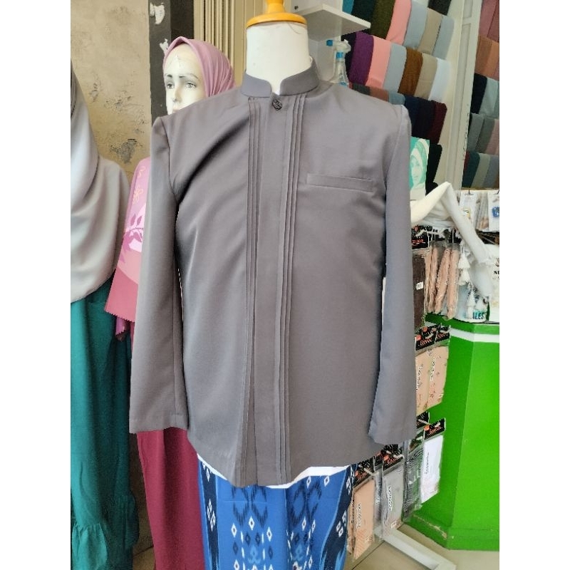 Jasko jas Koko MQ fashion polos opnaisel warna abu tua