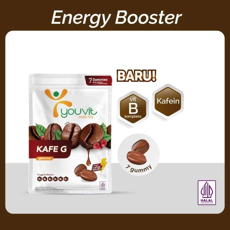 Youvit Kafe G Gummy 7Day 28gr Gummies Rasa Kopi Youvit Permen Kopi Energy Booster WHS