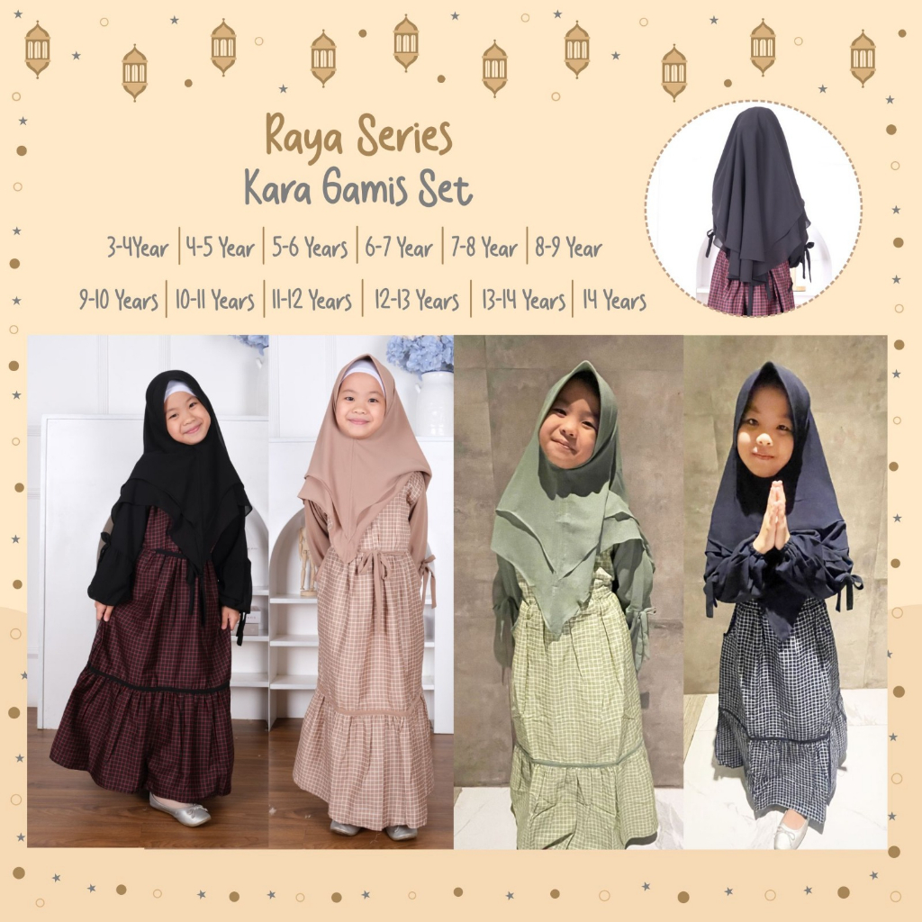 Kara Gamis Set (usia 3thn - dewasa)