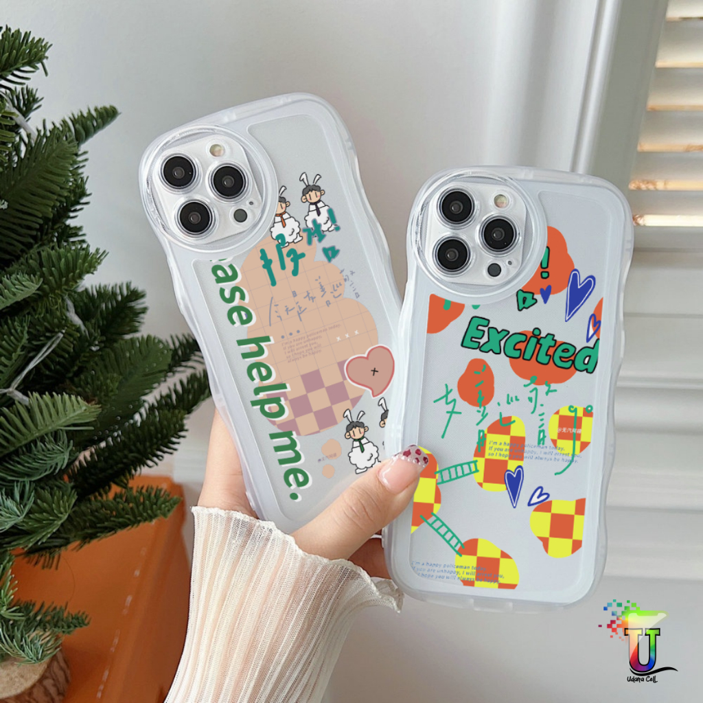 CUSTOM SOFTCASE WAVE GELOMBANG CLEAR CUSTOM UN HAPPY FOR INFINIX SMART 5 6 HD 6 PLUS HOT 9 10 11 12 